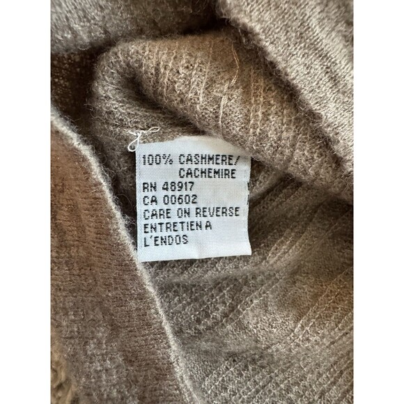 Calvin Klein Vintage Cashmere Light Brown Sleeveless Turtleneck Knit Sweater M - Picture 8 of 8